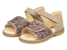 Angulus sandal sand multi glimmer med åben tå